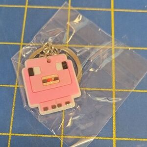 Minecraft Pink Pig Keychain NWT